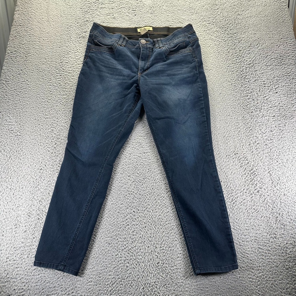 Democracy Ab Technology Jeans Womens 16 Blue Cotton Denim Skinny Stretch Faded
